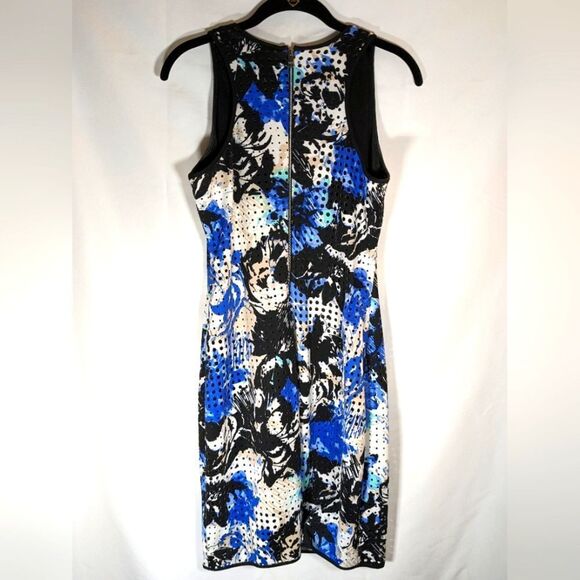 Marc New York Andrew Blue Racerback Bodycon Floral Eyelet Mini Dress Size 6 - Picture 2 of 11